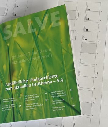 «Wertvolle Begegnung» | Richtlinien Aussenkommunikation | Anwendung Magazin «Salve» | in Arbeit | Kloster Einsiedeln | 2023